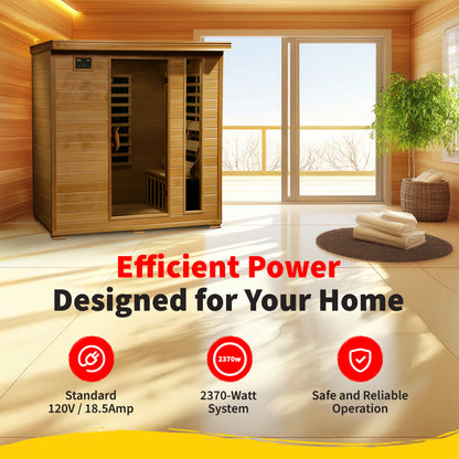 75-In H X 46-In W X 72-In D Hemlock Fir Wood Infrared Sauna