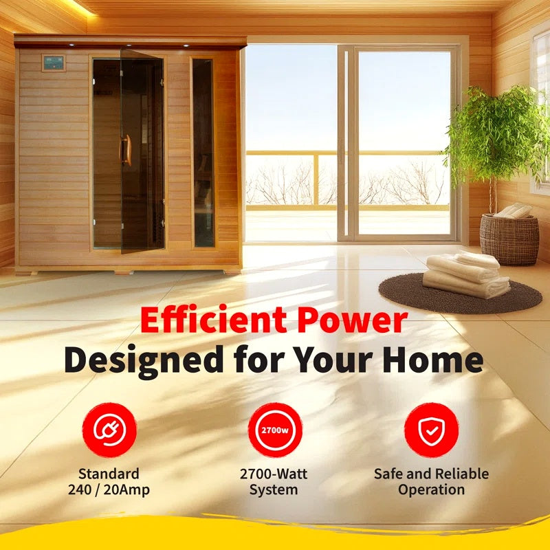 6-Person Cedar Infrared Sauna with 10 Carbon Heaters